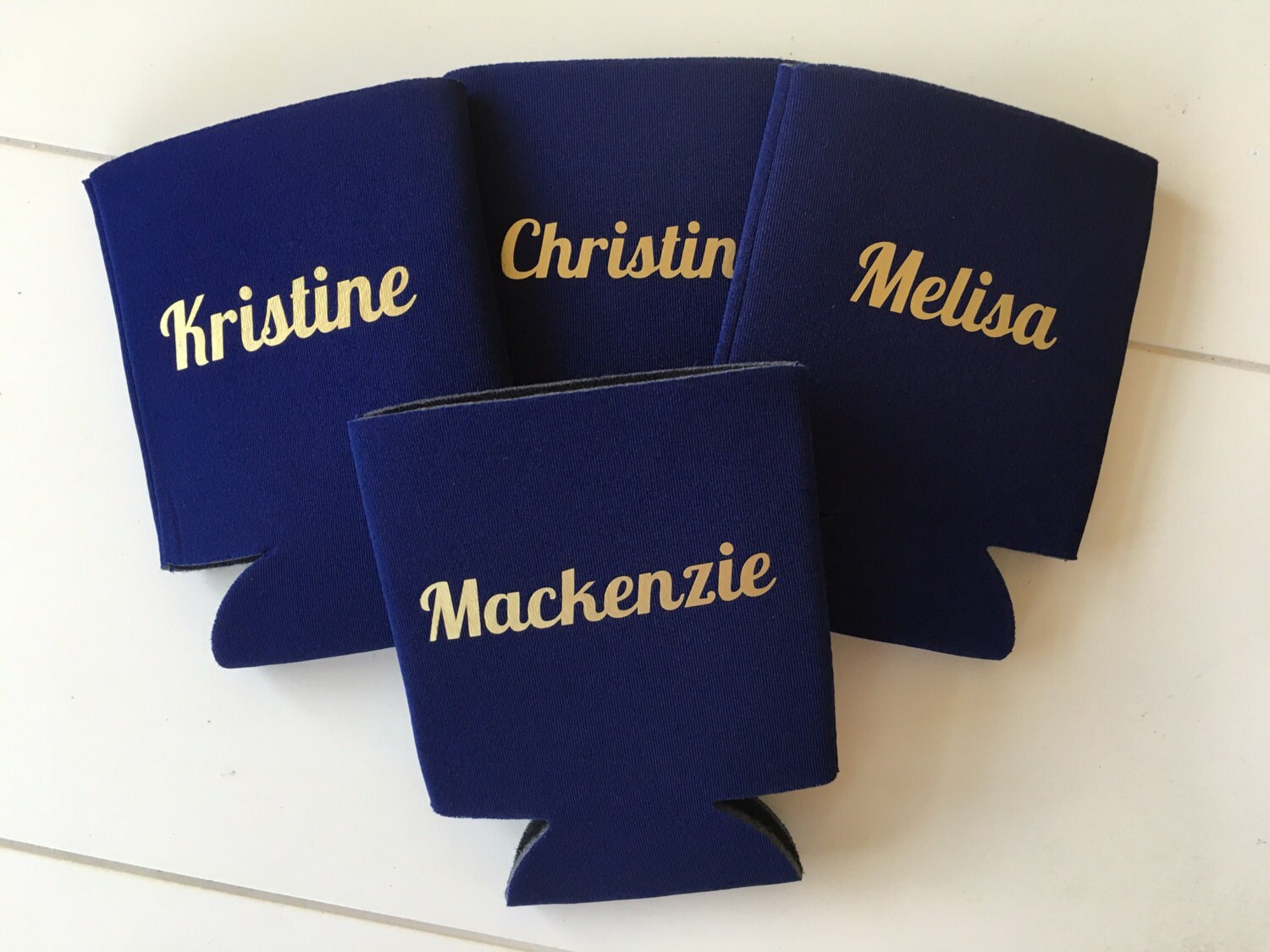 personalized can cooler, bridesmaid can cooler, can hugger, wedding party favor, bridesmaid gift, bachelorette party favor, name can cooler