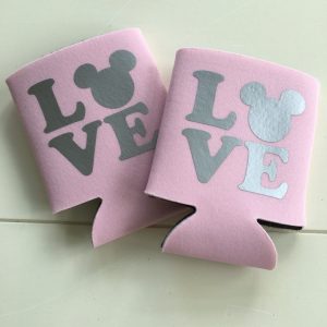 Disney wedding, 2 Bride and groom can huggers, disney wedding favors, can huggers, disney cruise, wedding shower, bridesmaid gift, groomsman