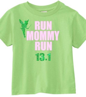 Tinkerbell run, kids half marathon shirt, kids running shirt, running bodysuit, run mommy run, run disney, disney marathon, gift for runners