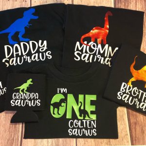 Dinosaur first birthday shirt, first birthday outfit, matching family shirts, personalized birthday tee, trex tshirt, dinosaur party,