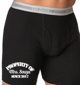 Mens boxers, valentines gift for men, valentine boxers, property of boxers, funny gift for men, personalized mens underwear, gift for groom