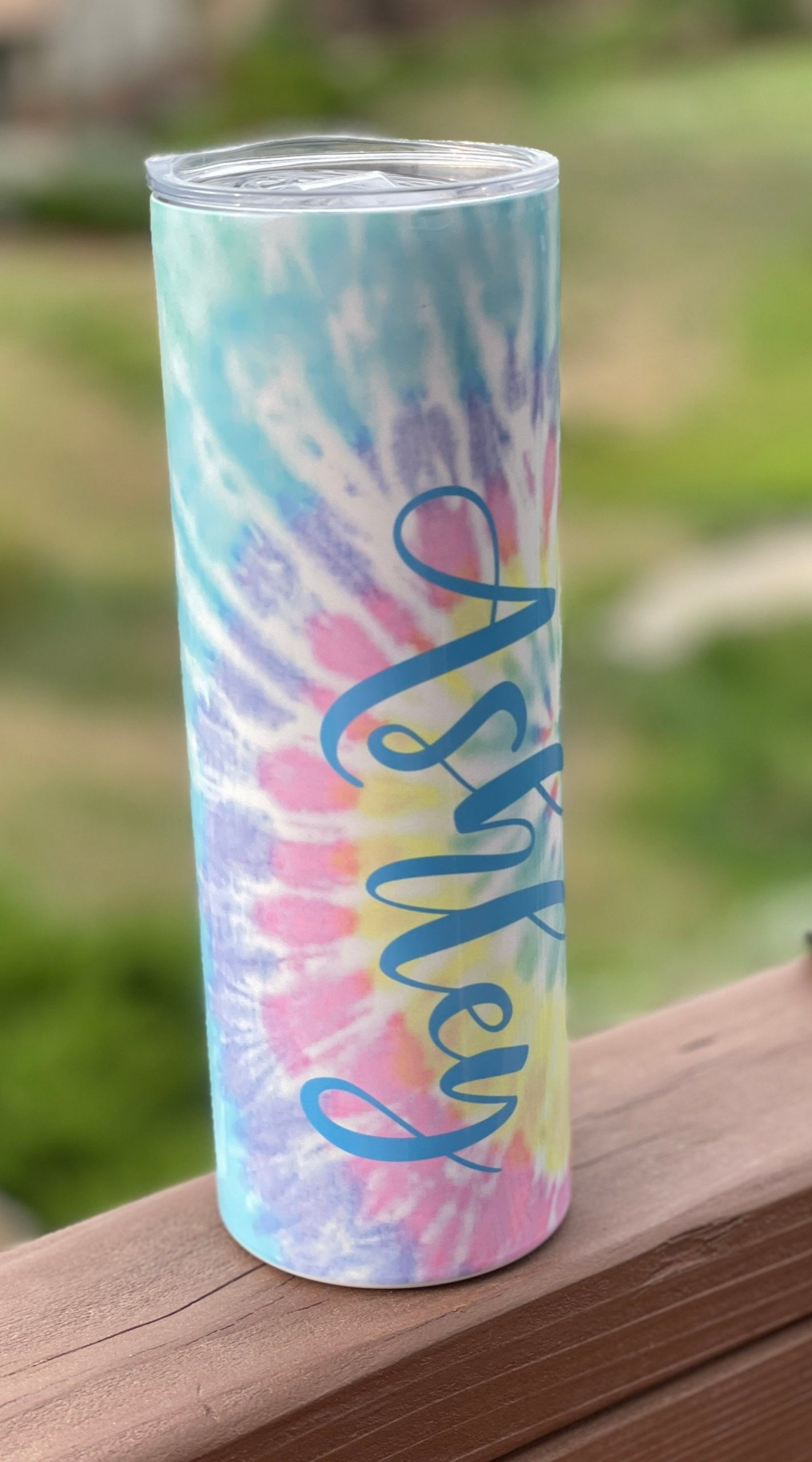 Tie dye tumbler, personalized tumbler, 20 oz tumbler, monogrammed cup, personalized drink ware, pastel, tie dye, name tulip, gift for her,