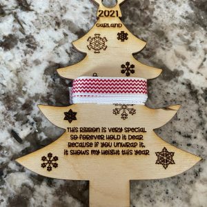 Ornament, kids ornament, Keepsake Child Growth Ornament, Ribbon Height Ornament, Child Measurement Christmas Ornament, gift from child,