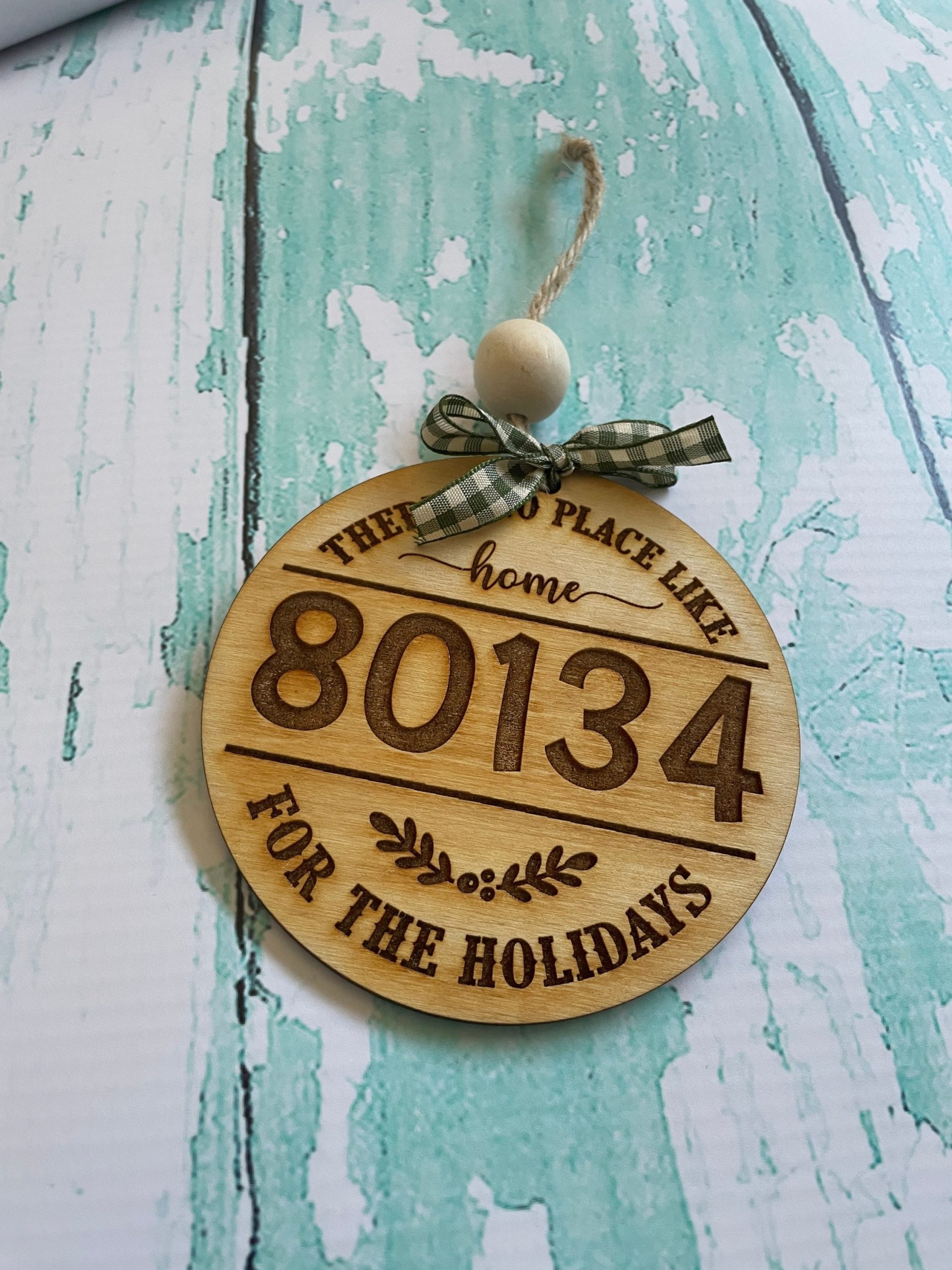 Home ornament, no place like home, Christmas ornament, new house gift, hostess goft, stocking stuffer, Christmas tree, zip code, sweet home