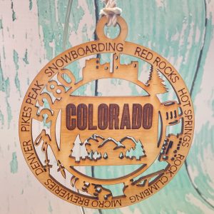 Colorado ornament, state ornament, Texas ornament, wood ornament, rustic ornament, state gift, secret Santa gift, stocking stuffer, Cali