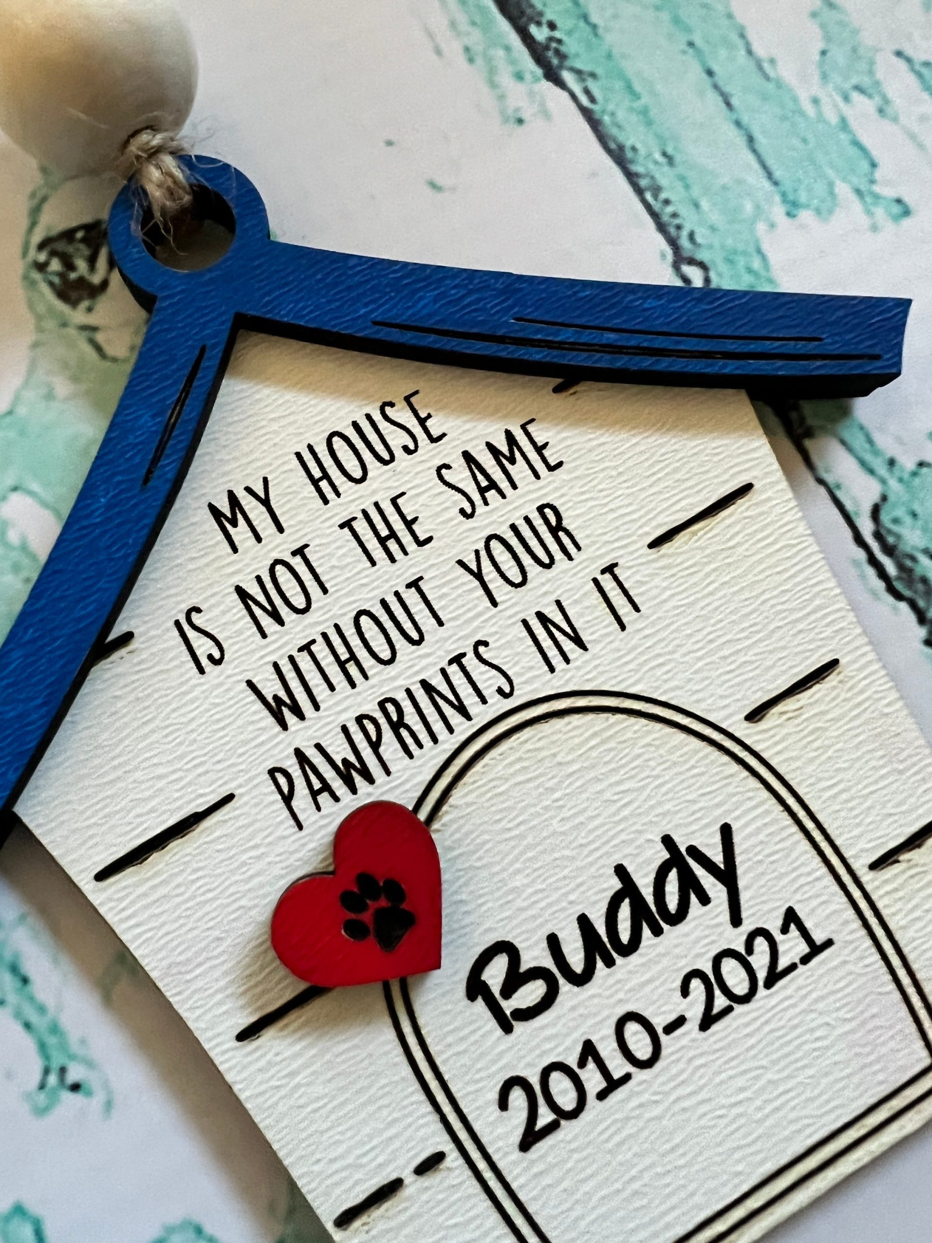Pet memorial ornament, ornament, rainbow bridge, pet ornament, dog ornament, Christmas ornament, dog house, personalized dog ornament,