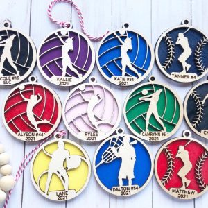 Personalized ornament, soccer ornament, sports ornament, ornament, custom ornament, school team gift, volleyball gift, soccer ornament, gift