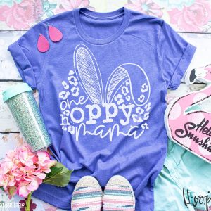 One hoppy mama tee, Mom Easter shirt, mama shirt, Easter shirt, bunny tee, bunny shirt, shirt for mom, mama tee, Easter shirt, egg hunt