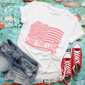 Land that I love, 4th of July shirt, patriotic tee, flag shirt, fourth of July, independence day shirt, girly shirt, floral shirt, American