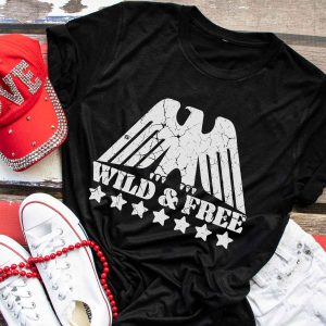 Wild and free, Independance Day shirt,  4th of July tee, stars and stripes, patriotic tee, America shirt, red white blue, Fourth of July