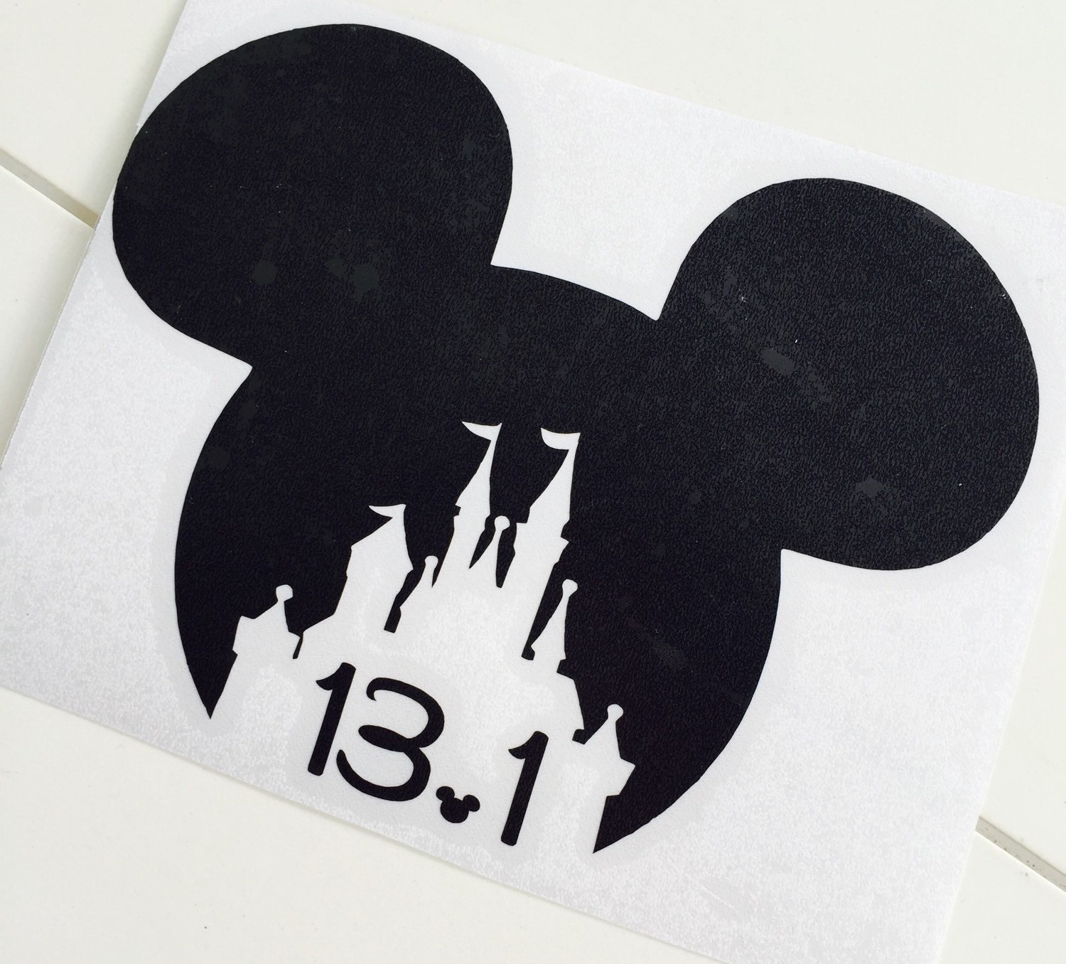 Disney running decal, disney marathon decal, run disney decal, half marathon decal, disney castle decal, running sticker, 13.1 sticker,