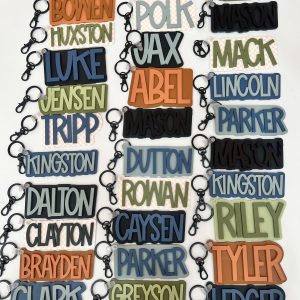 Acrylic square name keychain/bag tag