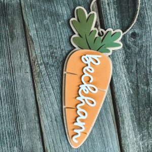 Easter basket carrot name tag