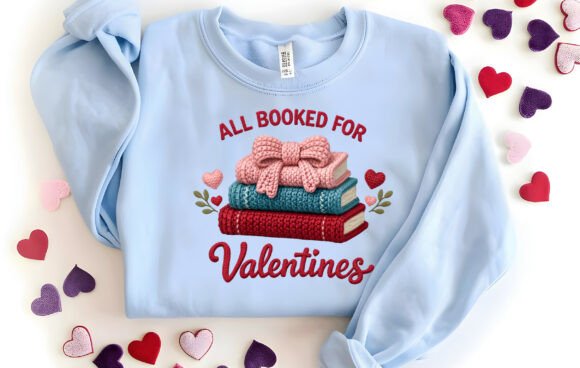 All Booked for Valentines -Faux crochet