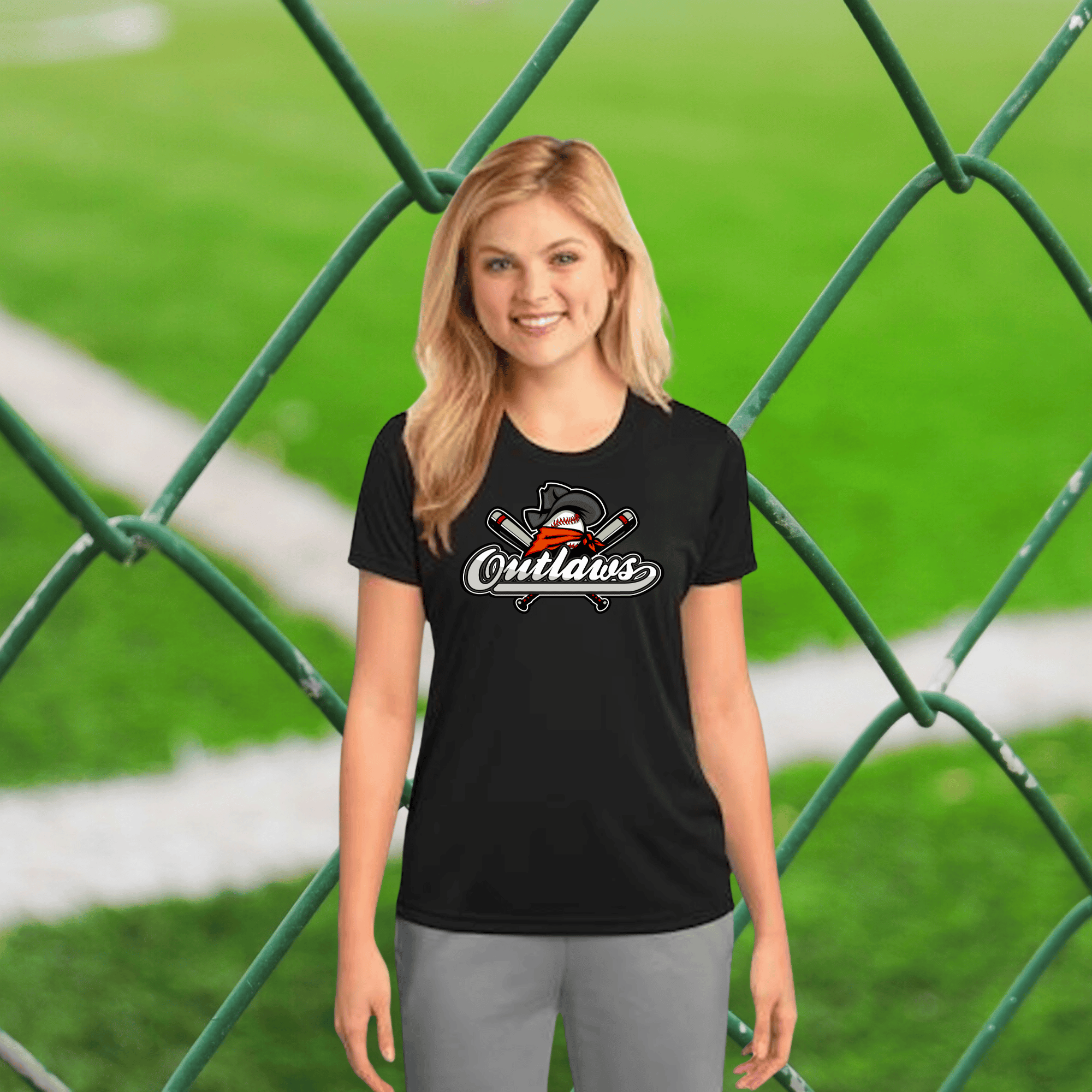 Outlaws Women's cut performance tee