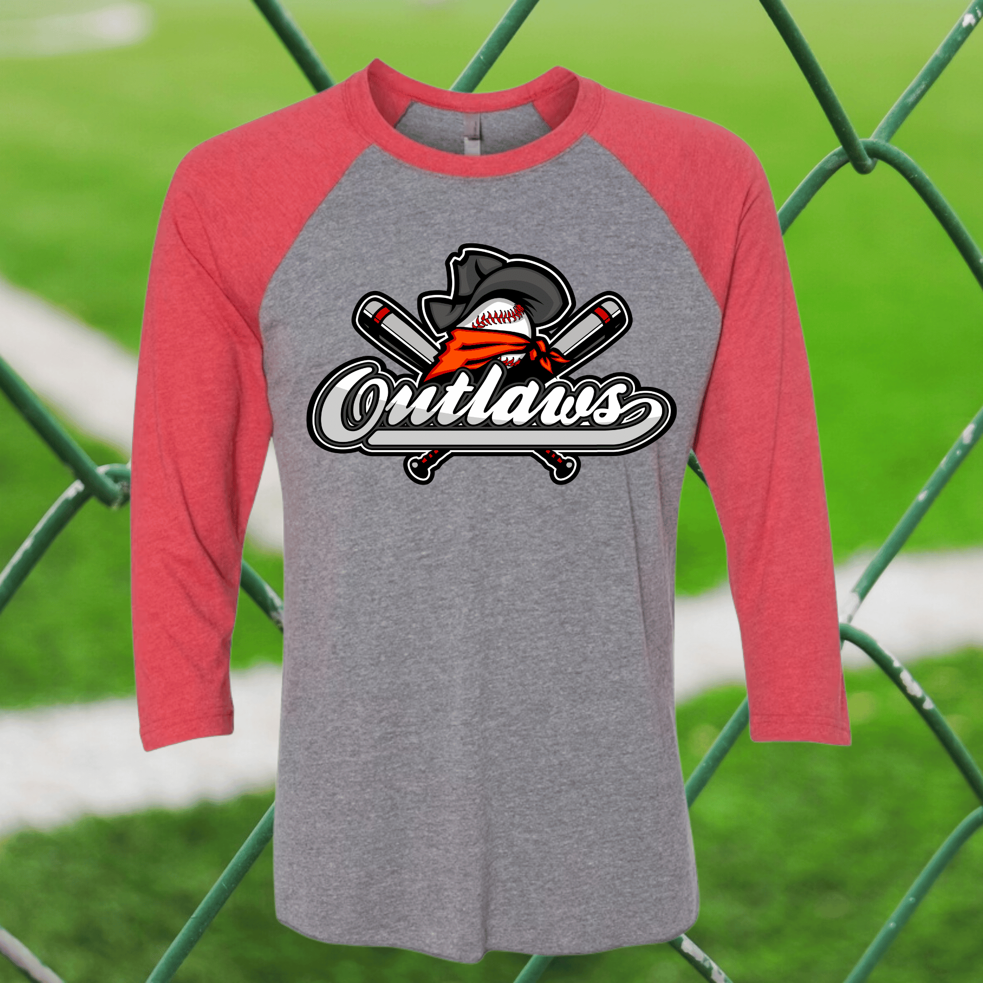 Outlaws Unisex Tri-blend 3/4-Sleeve Raglan