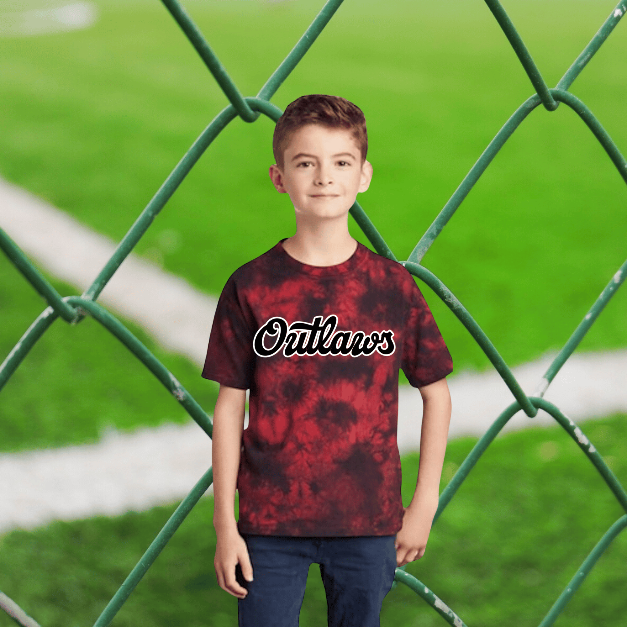 Outlaws youth crystal tie dye tee