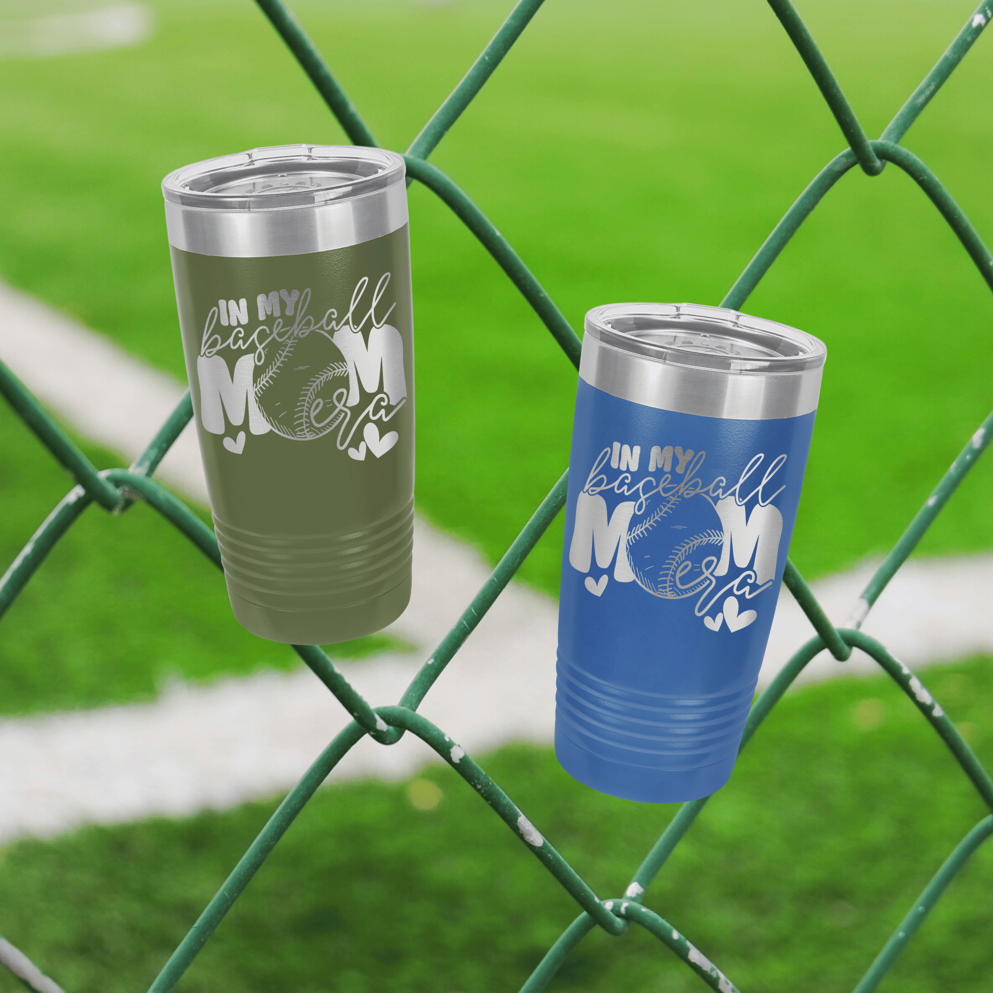 In my baseball mom era 20 ounce tumbler