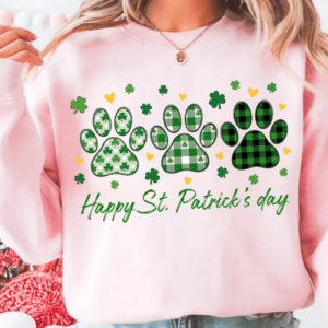 St Patricks day paw prints