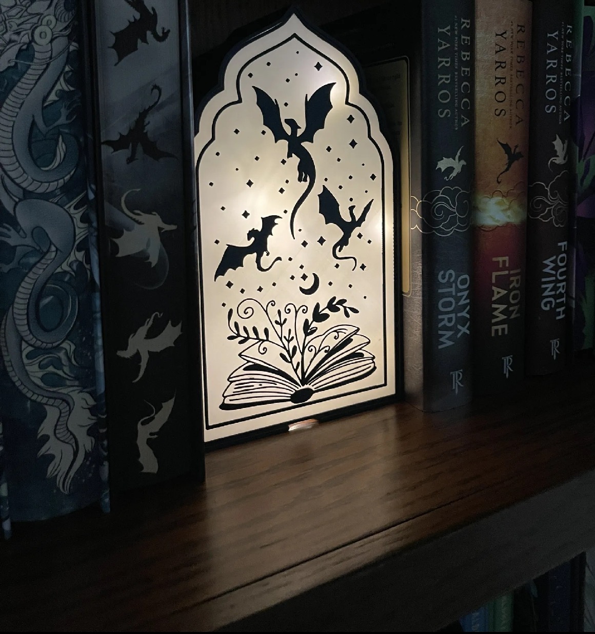Dragon 3D Printed Book Nook with LED Light & Remote