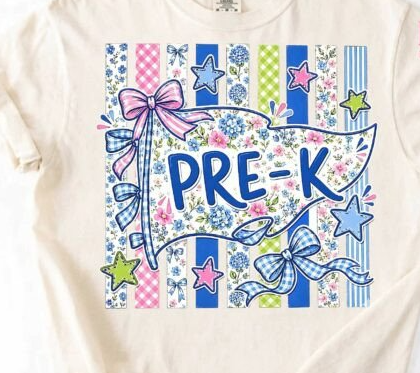Pre-K floral teacher tee