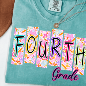 Back to school floral teacher tee